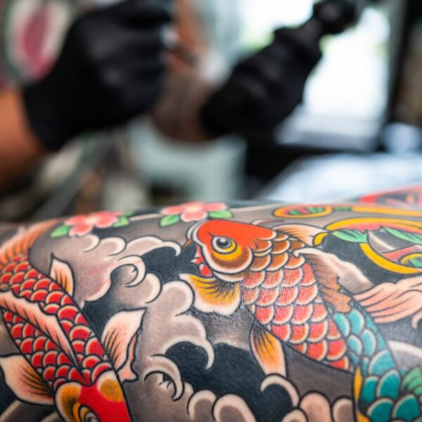 Lebendige Koi im Japan-Style